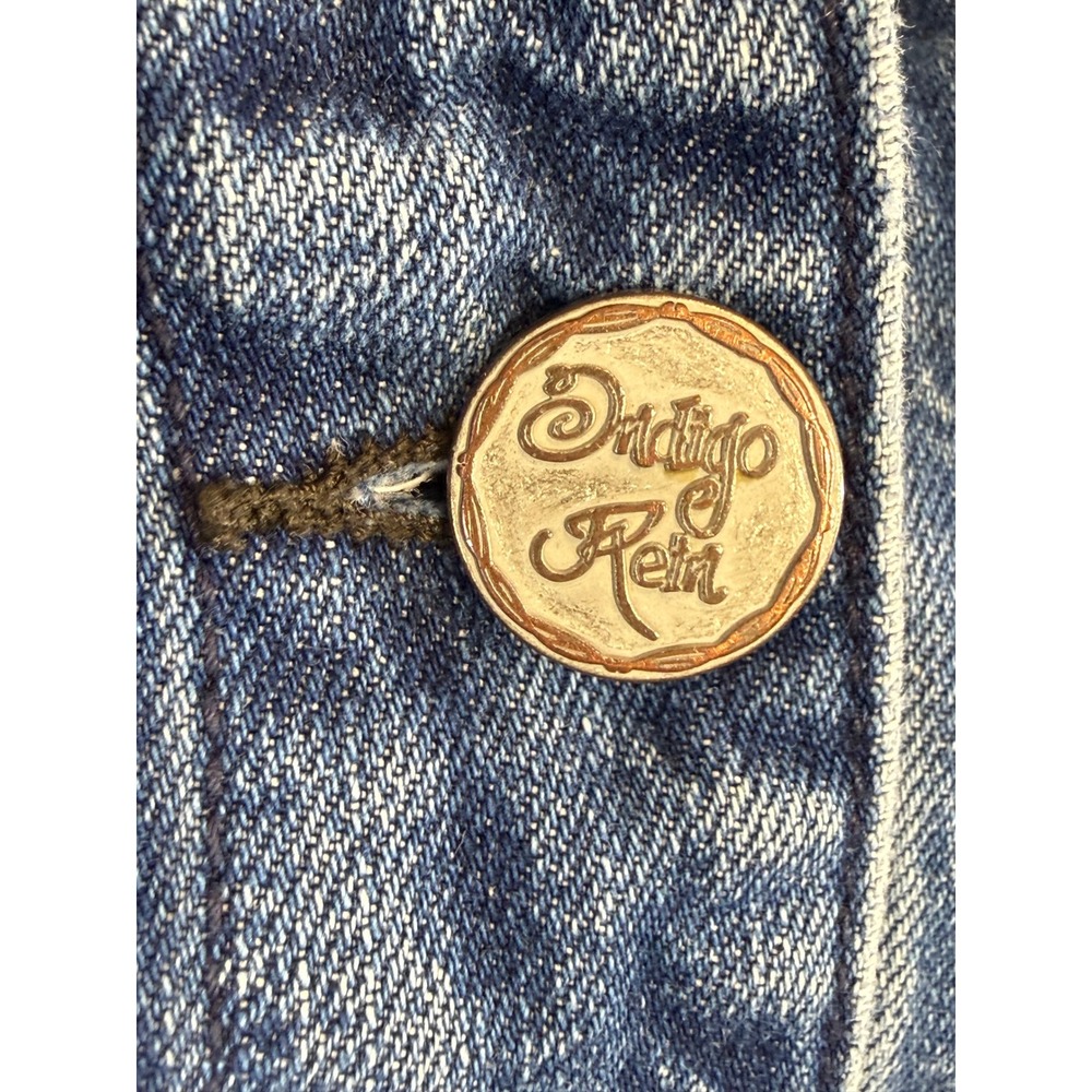 Indigo Rein Womens Medium Wash Denim Jean Trucker Jacket Blue M Demicore Cotton - Picture 12 of 13